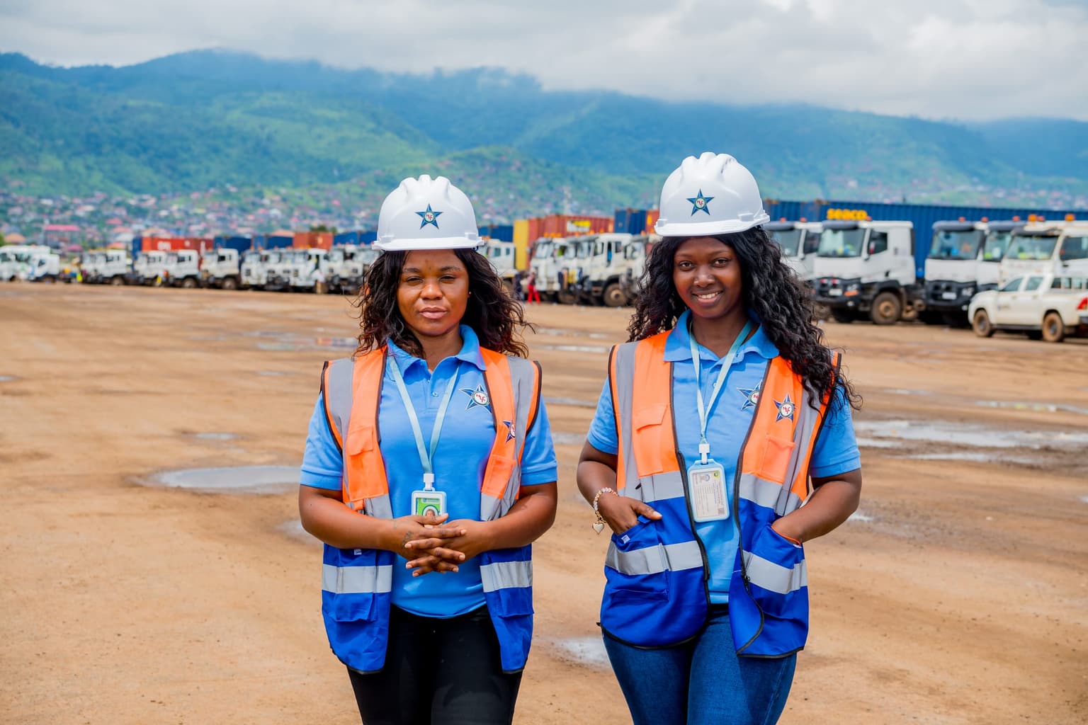 Cargo vessel at Freetown Port — sea freight operations